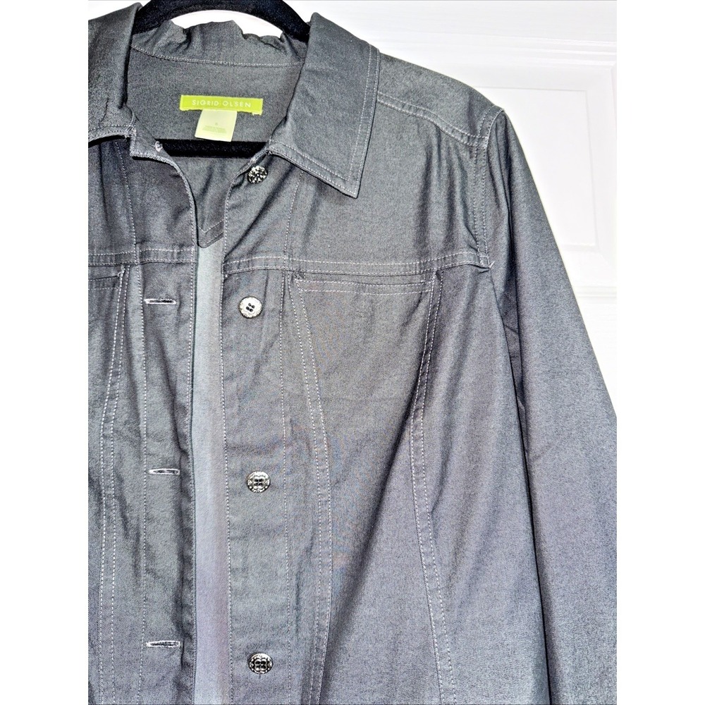 Sigrid Olsen Gray Y2K Minimalist Skirt Set Size 8 Quiet Luxury Capsule Wardrobe - Picture 13 of 16